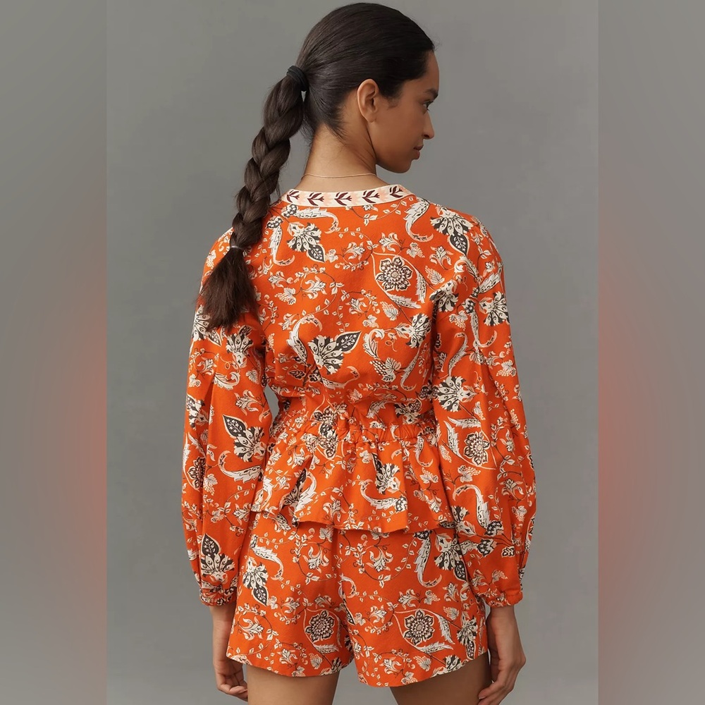 FARM Rio Orange Floral Printed Romper - Picture 3 of 3